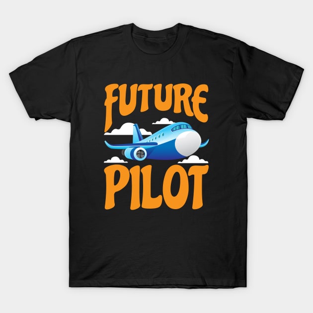 Future Pilot Kids, Toddler Airplane Pilot Boy Girl T-Shirt by CreativeFit